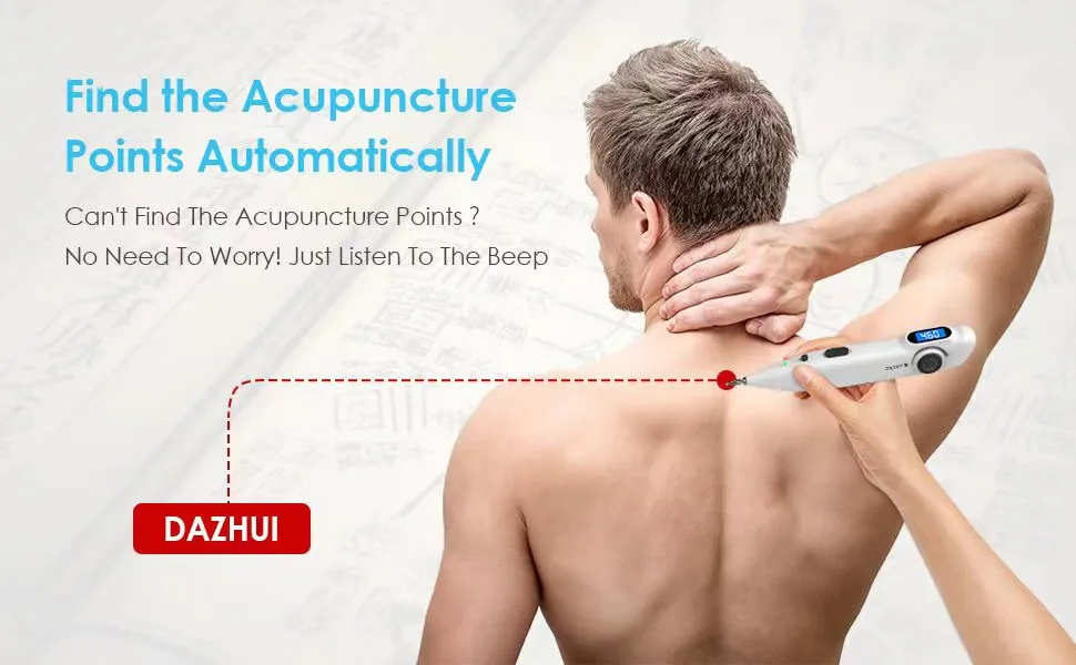 Electronic Acupuncture Pen Electric Meridian Energy Pen Finding Acupuncture Points with 2 Massage Heads Rechargeable Acupuncture Pen 3 Modes 9 Intensity - acupuncture pen
