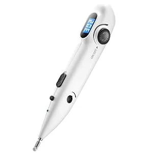 Electronic Acupuncture Pen Electric Meridian Energy Pen Finding Acupuncture Points with 2 Massage Heads Rechargeable Acupuncture Pen 3 Modes 9 Intensity - acupuncture pen