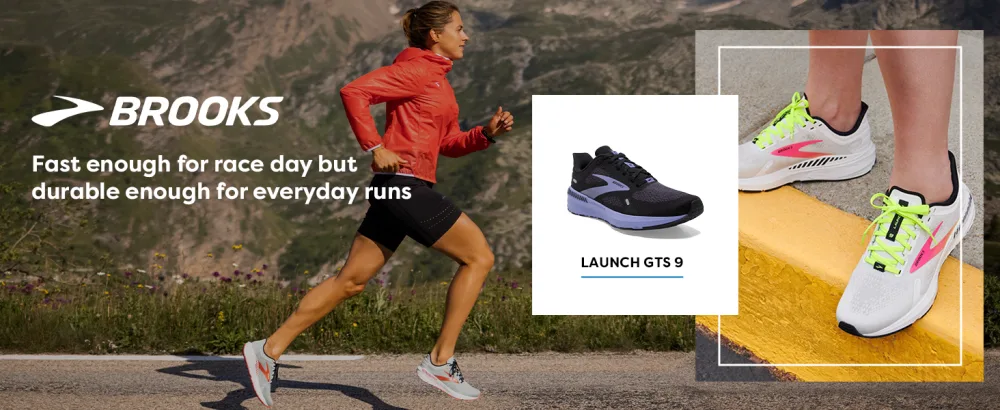 Brooks Womens Launch GTS 9 Supportive Running Shoe Citrus/Coral/Black 8 - brooks