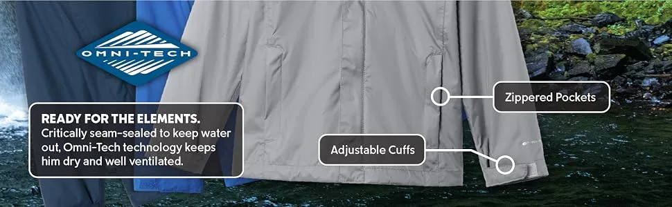 Columbia Boys' Watertight Jacket Super Blue X-Large - Waterproof and breathable, Omni-Tech