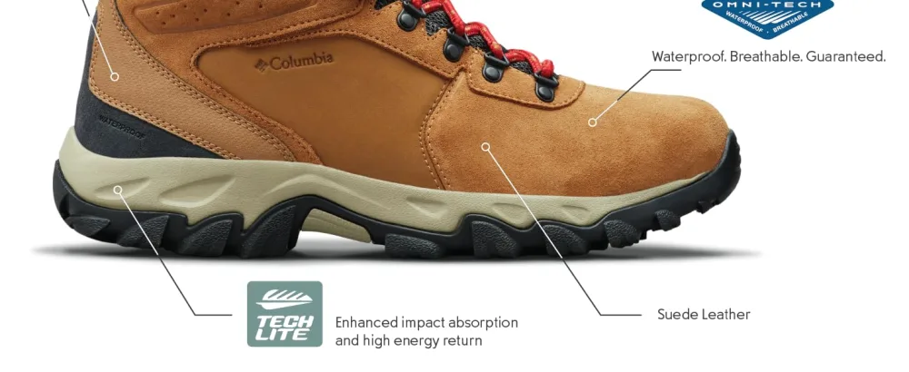 Columbia Men's Newton Ridge Plus Ii Suede Wp Hiking Boot 8.5 Elk, Mountain Red - Comfortable waterproof backpacking boots