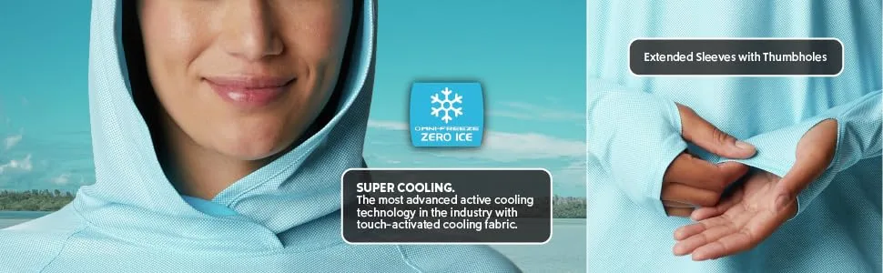 Columbia Women's Tidal Deflector Ice Ls Hoodie Cirrus Grey Large - Super cooling summer pullover with Omni-Freeze Zero Ice