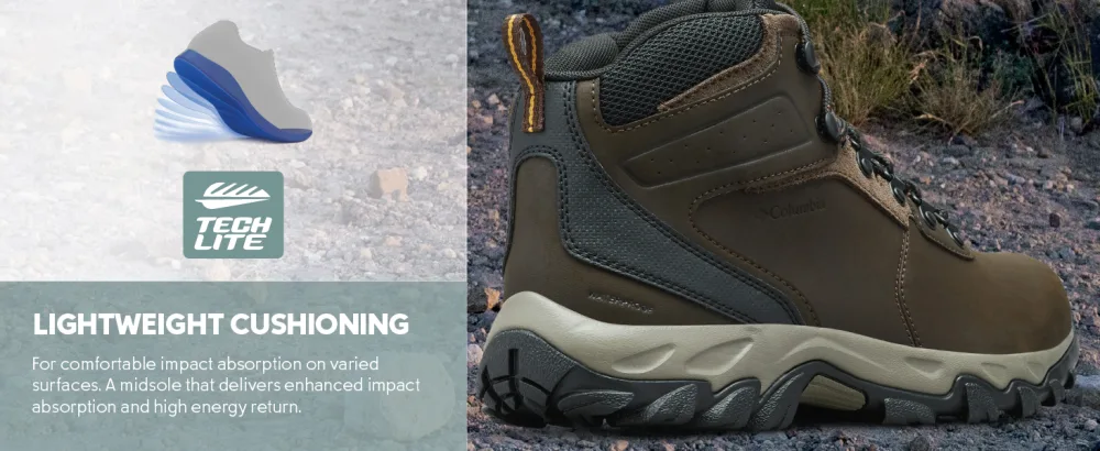 Columbia Men's Newton Ridge Plus Ii Waterproof Hiking Shoe 9.5 Cordovan, Squash - Comfortable boots with great cushioning, Techlite