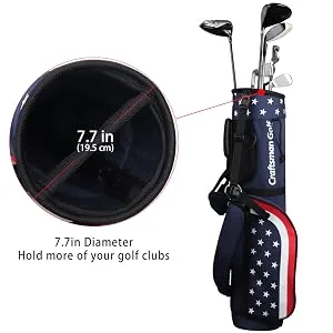 Craftsman Golf Star and Stripes Red White Blue Lightweight Easy Carry Shoulder Sunday Range Golf Bag - product information 15