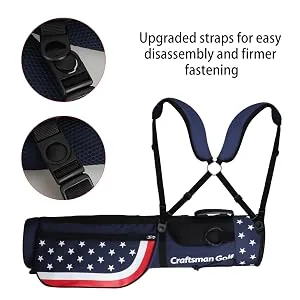 Craftsman Golf Star and Stripes Red White Blue Lightweight Easy Carry Shoulder Sunday Range Golf Bag - product information 18