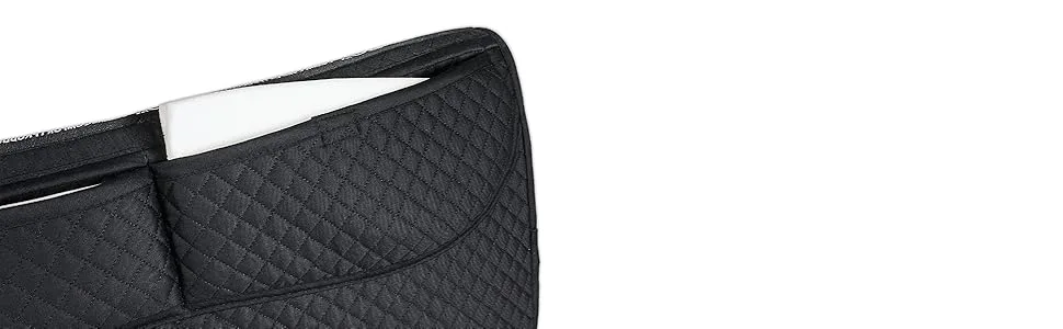 ECP All Purpose Diamond Quilted Therapeutic Contoured Correction Support Western Saddle Pad with Adjustable Memory Foam Black - ECP All Purpose Diamond Quilted Therapeutic Contoured Correction Support Western Saddle Pad