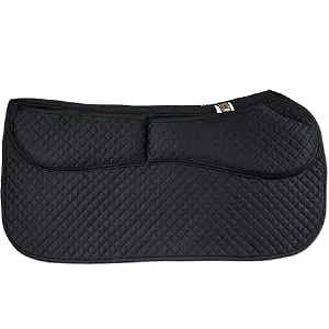 ECP All Purpose Diamond Quilted Therapeutic Contoured Correction Support Western Saddle Pad with Adjustable Memory Foam Black - ECP All Purpose Diamond Quilted Therapeutic Contoured Correction Support Western Saddle Pad