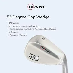 Ram Golf Pro Spin 3 Wedge Set - 52 Gap, 56 Sand, 60 Lob Wedges - Mens Right Hand Alloy Steel Regular - product information 3