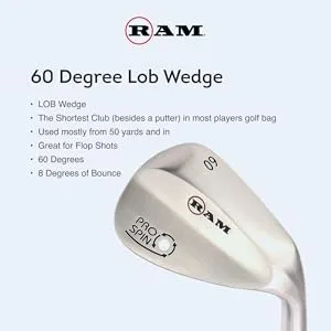 Ram Golf Pro Spin 3 Wedge Set - 52 Gap, 56 Sand, 60 Lob Wedges - Mens Right Hand Alloy Steel Regular - product information 5