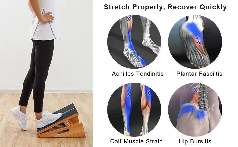 StrongTek Professional Wooden Slant Board, Adjustable Incline Board and Calf Stretcher, Stretch Board - Extra Side-Handle Design for Portability full-coverage - professional slant board
