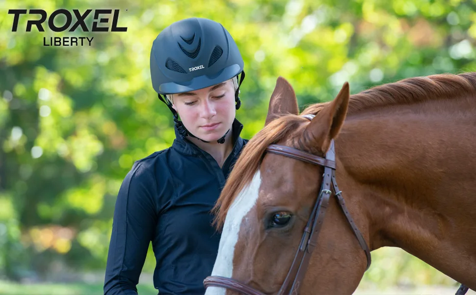 TROXEL Performance Headgear Troxel Liberty Bluestone Duratec Horse Riding Helmet Medium (7 - 7 1/4) Black Durtec - troxel