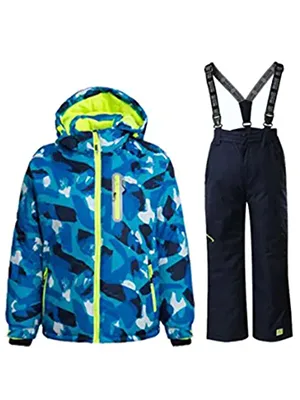 WOWULOVELY Boy's Ski Jacket Pants Windproof Snow Suit Waterproof 2-Piece Snowsuit Girls Unisex Blue+black 10 - product information 21