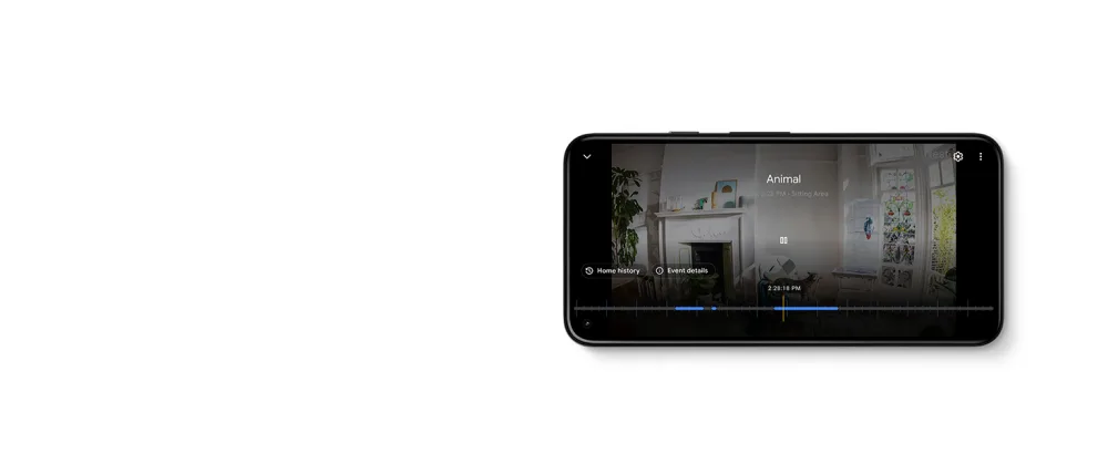 Google indoor Nest Security Cam 1080p (Wired) - 2nd Generation - Snow - Google Home App view of camera