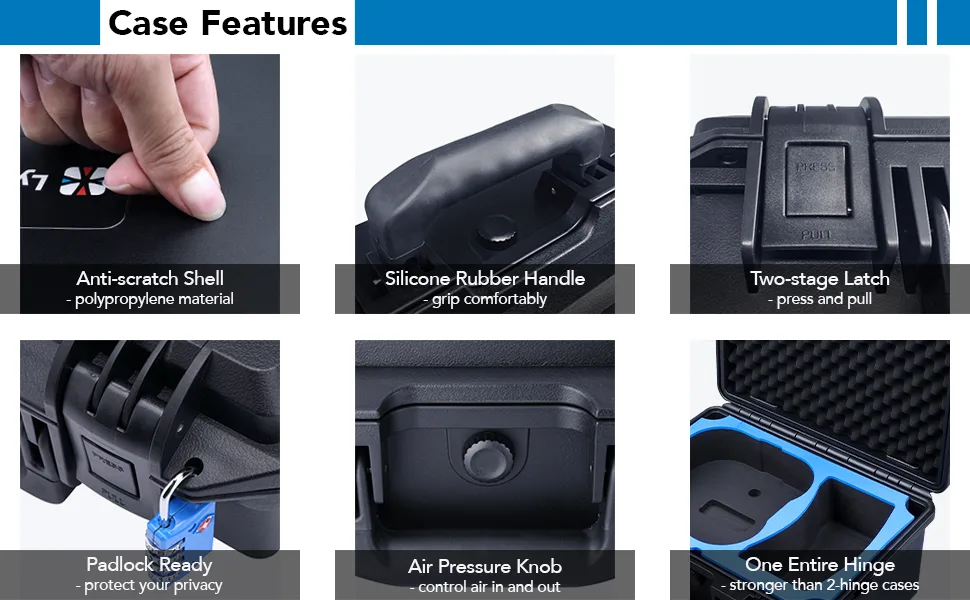 Lykus AT100 Waterproof Hard Case for DJI Avata, Goggles 2, and Motion Controller, Dual-Layer Foam Insert, Compact and Light CASE ONLY - case 1