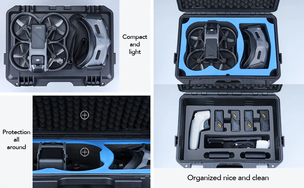 Lykus AT100 Waterproof Hard Case for DJI Avata, Goggles 2, and Motion Controller, Dual-Layer Foam Insert, Compact and Light CASE ONLY - storage 2