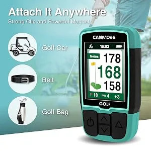 CANMORE HG200 Golf GPS - Water Resistant Full Color 2-Inch Display with 40,000+ Essential Golf Course Data and Score Sheet - Free Courses Worldwide and Growing (Black) - CANMORE best golf gps devices