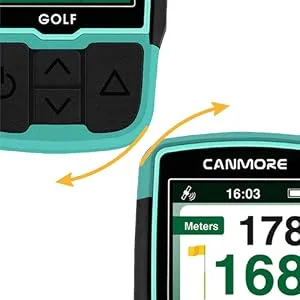 CANMORE HG200 Golf GPS - Water Resistant Full Color 2-Inch Display with 40,000+ Essential Golf Course Data and Score Sheet - Free Courses Worldwide and Growing (Black) - Compact design
