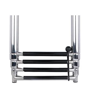 Hoffen Telescopic 4 Step Ladder Stainless Steel Telescoping Extendable Boat Ladder 900 Pound Capacity for Marine Yacht / Swimming Pool - step