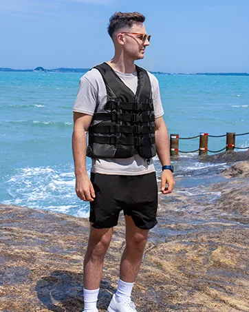 Leader Accessories Adult Universal USCG Approved Vest Black X-Large - black