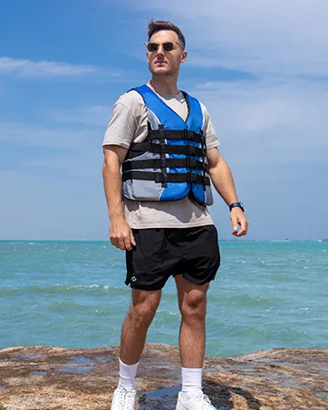 Leader Accessories Adult Universal USCG Approved Vest Black X-Large - blue