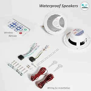Pyle Marine Stereo Receiver Speaker Kit - In-Dash LCD Digital Console Built-in Bluetooth & Microphone 6.5 Waterproof Speakers (2) w/ MP3/USB/SD/AUX/FM Radio Reader & Remote Control - Pyle PLCDBT65MRW Marine Receiver Speaker Kit - product information 5