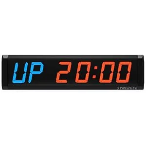 Synergee 16" Premium LED Programmable Interval Wall Timer Gym Timer with Wireless Remote. Tabata, EMOTM, Stopwatch, Count Up/Down, MMA, Clock. B) Medium 16" - Synergee Interval Timer