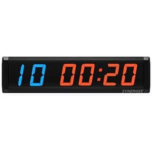 Synergee 16" Premium LED Programmable Interval Wall Timer Gym Timer with Wireless Remote. Tabata, EMOTM, Stopwatch, Count Up/Down, MMA, Clock. B) Medium 16" - Synergee Interval Timer