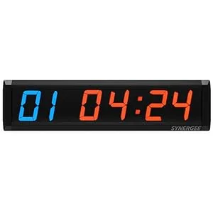 Synergee 16" Premium LED Programmable Interval Wall Timer Gym Timer with Wireless Remote. Tabata, EMOTM, Stopwatch, Count Up/Down, MMA, Clock. B) Medium 16" - Synergee Interval Timer