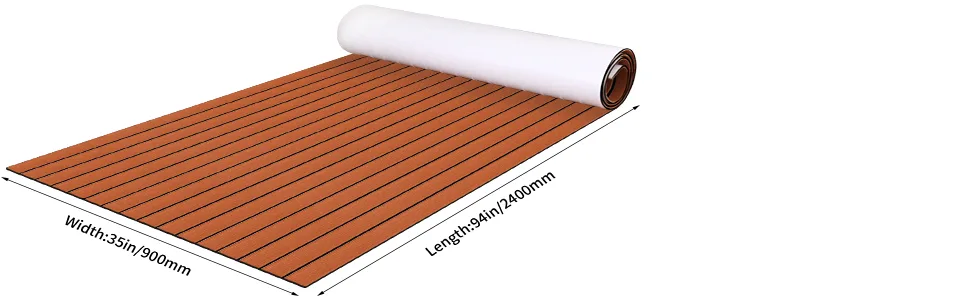 Zeeos EVA Foam Teak Floor Decking Sheet (94.5''x36'') Teak Black - product information 6