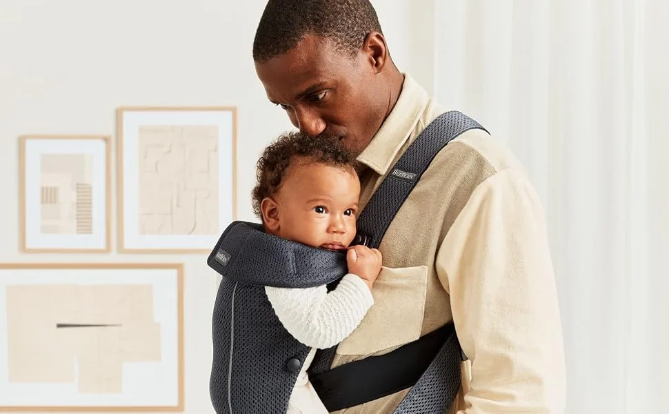 BabyBjrn Baby Carrier Mini, Cotton, Black Black 1 Count (Pack of 1) - Mini mesh