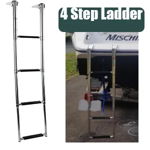 Amarine Made 4 Step Stainless Steel Telescoping Boat Ladder Swim Step - boat ladder