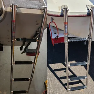 Amarine Made 4 Step Stainless Steel Telescoping Boat Ladder Swim Step - Pontoon ladder