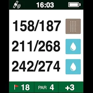 CANMORE Handheld Golf GPS HG200 - Water Resistant Full-Color Display with 38,000+ Essential Golf Course Data and Score Sheet - Free Courses Worldwide and Growing (Orange) - hazard distance