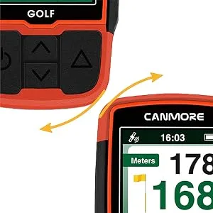 CANMORE Handheld Golf GPS HG200 - Water Resistant Full-Color Display with 38,000+ Essential Golf Course Data and Score Sheet - Free Courses Worldwide and Growing (Orange) - HG200_G Compact