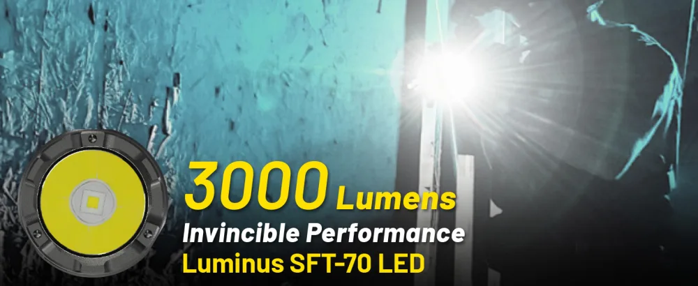 Nitecore P23i Tactical Flashlight, 3000 Lumen USB-C Rechargeable Long Throw Super Bright with Lumentac Organizer - 3000 Lumen high lumen output