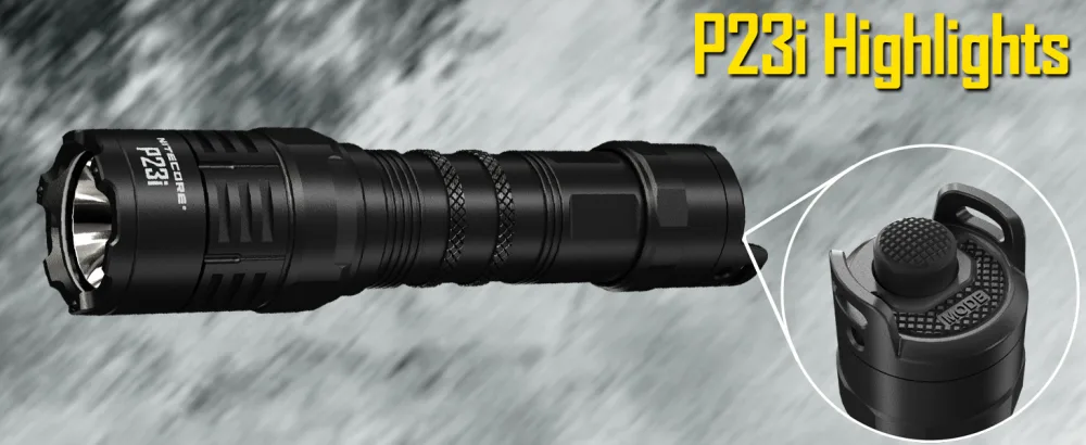 Nitecore P23i Tactical Flashlight, 3000 Lumen USB-C Rechargeable Long Throw Super Bright with Lumentac Organizer - p23i highlights
