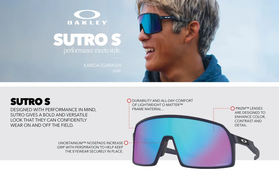 Oakley Men's Oo9462 Sutro S Rectangular Sunglasses Matte Black/Prizm Grey 28 Millimeters - Sutro S- Performance Meets Style