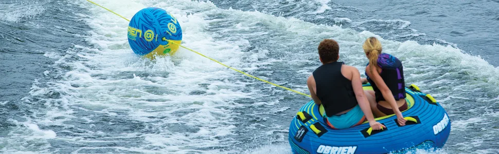 O'Brien Oval Shock Ball and Towable Tube Floats with Rope for Lake or River - product information 1