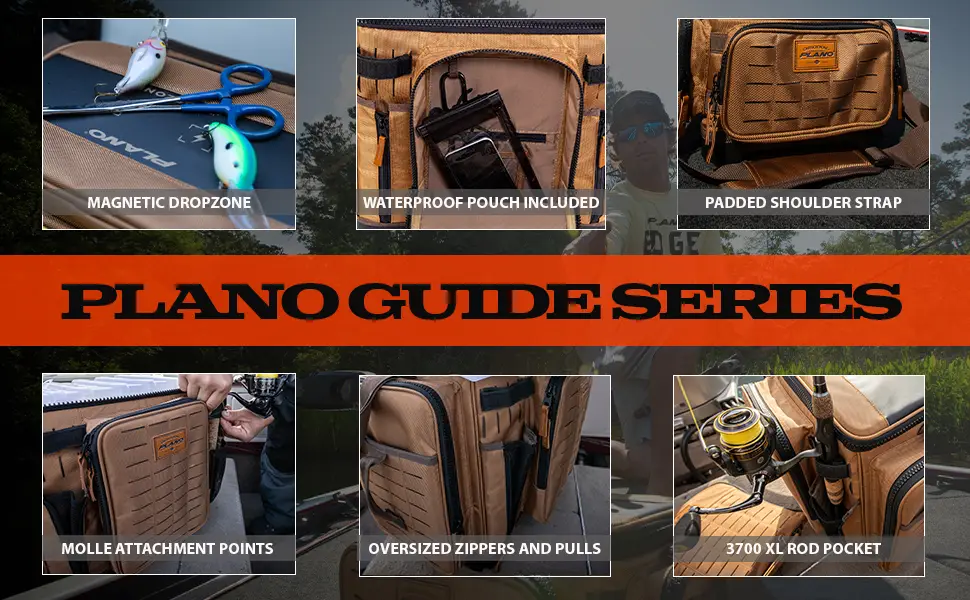Plano Guide Series 3500 Tackle Bag, Beige, Includes 5 3500 Stowaway Organization Boxes, Premium Soft Fishing Tackle Storage, Waterproof & Non-Skid Base - Plano Guide Series tackle storage, plano tackle bags, soft tackle storage bag, KastKing Piscifun