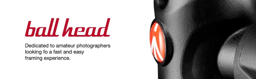 Manfrotto Compact Ball Head 494, Fluid Ball Head for Camera Tripod, Camera Stabilizer, Photography Equipment, for Content Creation, Photography - ball head, tripod