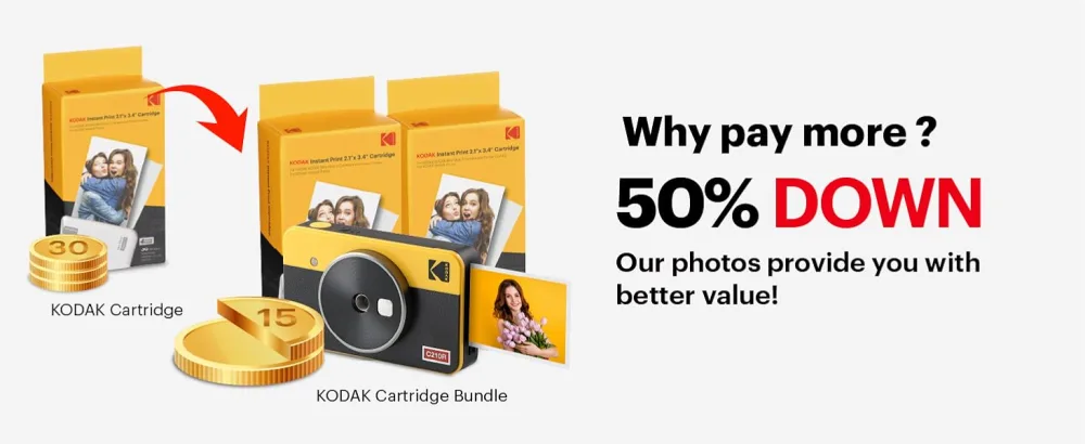 KODAK Mini Shot 2 Retro 4PASS 2-in-1 Instant Digital Camera and Photo Printer (2.1x3.4 inches) + 68 Sheets Bundle, Yellow Printer + 68 Sheets Yellow - kodak mini shot 2 instant camera and photo printer