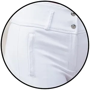 HORZE Daniela Silicone Grip Full Seat Breeches | High Waist Equestrian Riding Pants Black 34 - One Zipper pocket in front