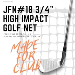 Just For Nets Nylon Golf High Impact Net, Black 10 x 10 - #18 3/4