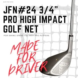 Just For Nets Nylon Golf High Impact Net, Black 10 x 10 - #24 3/4