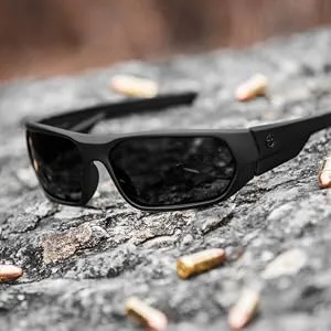 Magpul Radius Sunglasses Tactical Ballistic Military Eyewear Shooting Glasses for Men Black Frame Gray Lens with Silver Mirror (Polarized) - radius 1