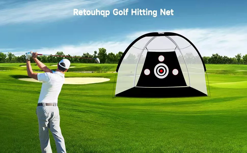 Retouhqp Golf Net Golf Hitting Net Golf Practice Net for Backyard Driving with Target, Foldable Golf Training Aids with Hitting Mat, 5 Golf Balls, 1 Golf Tees, 1 Carry Bag for Indoor Outdoor - product information 1