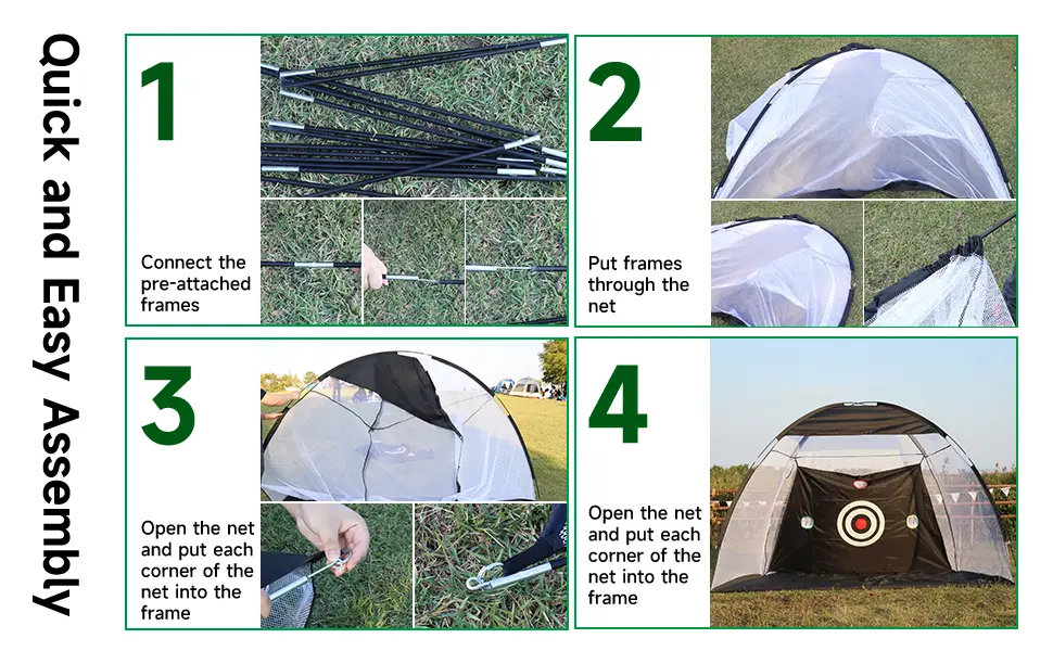 Retouhqp Golf Net Golf Hitting Net Golf Practice Net for Backyard Driving with Target, Foldable Golf Training Aids with Hitting Mat, 5 Golf Balls, 1 Golf Tees, 1 Carry Bag for Indoor Outdoor - product information 6