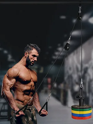 Weight Cable Pulley System Gym, SERTT Upgraded Cable Pulley Attachments for Gym LAT Pull Down, Biceps Curl, Tricep, Arm Workouts - Weight Pulley System Home Gym Add On Equipment - cable pulley system
