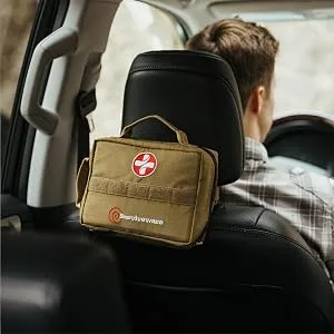 Surviveware Survival First Aid Kit for Outdoor Preparedness - Comes with Removable MOLLE Compatible System and Labeled Compartments - Backpacking, Hiking & Outdoors Preparedness - Advanced Mountable System