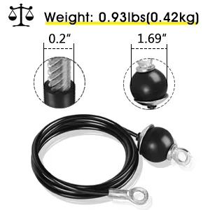 Fitness LAT and Lift Pulley System Gym - Upgraded LAT Pull Down Cable Machine Attachments, Loading Pin, Handle and Tricep Rope, for Biceps Curl, Forearm, Triceps Exercise Gym Equipment Black - Cable